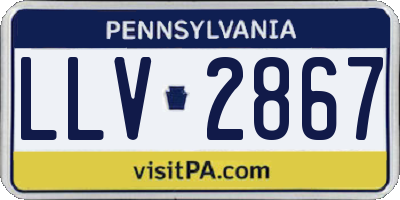 PA license plate LLV2867
