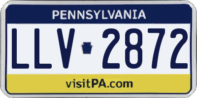 PA license plate LLV2872