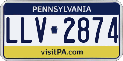 PA license plate LLV2874