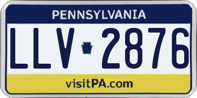 PA license plate LLV2876