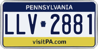 PA license plate LLV2881