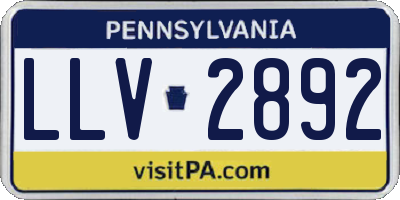 PA license plate LLV2892
