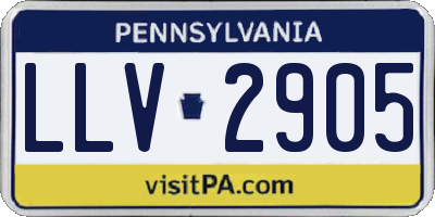 PA license plate LLV2905