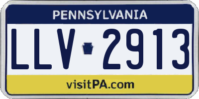 PA license plate LLV2913