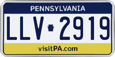 PA license plate LLV2919