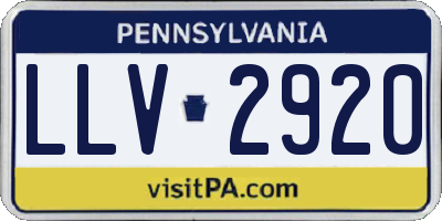 PA license plate LLV2920