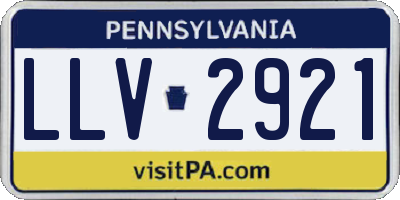 PA license plate LLV2921
