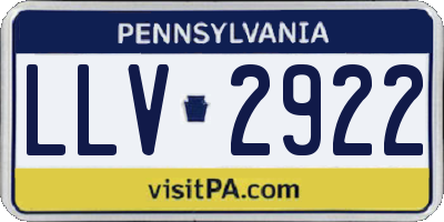 PA license plate LLV2922