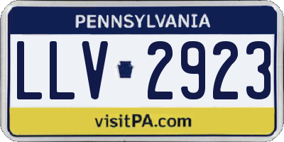 PA license plate LLV2923