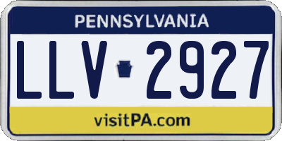 PA license plate LLV2927