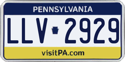 PA license plate LLV2929