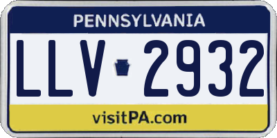 PA license plate LLV2932