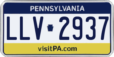 PA license plate LLV2937