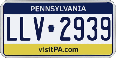 PA license plate LLV2939