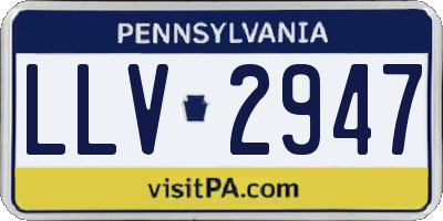 PA license plate LLV2947