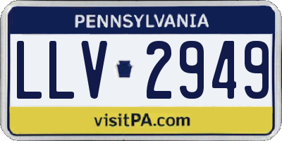 PA license plate LLV2949