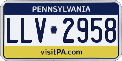 PA license plate LLV2958