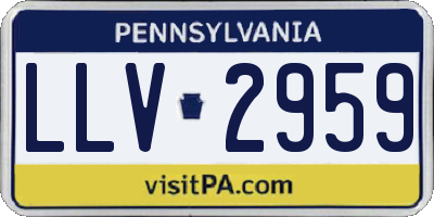 PA license plate LLV2959