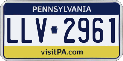 PA license plate LLV2961