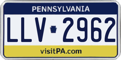 PA license plate LLV2962