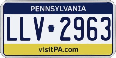 PA license plate LLV2963