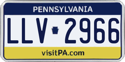 PA license plate LLV2966