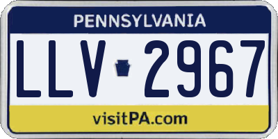 PA license plate LLV2967