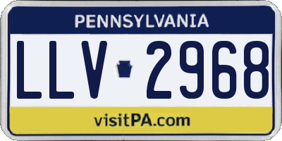 PA license plate LLV2968