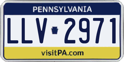 PA license plate LLV2971