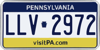 PA license plate LLV2972