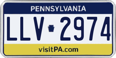 PA license plate LLV2974