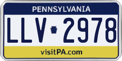 PA license plate LLV2978