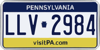 PA license plate LLV2984