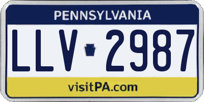 PA license plate LLV2987