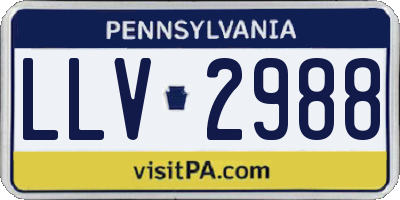 PA license plate LLV2988