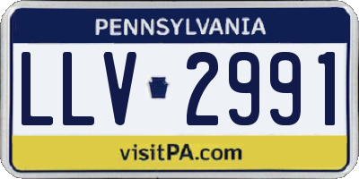 PA license plate LLV2991