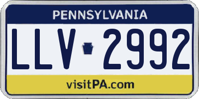 PA license plate LLV2992