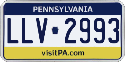 PA license plate LLV2993
