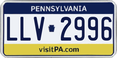 PA license plate LLV2996