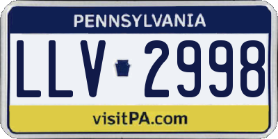 PA license plate LLV2998