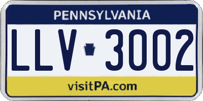 PA license plate LLV3002