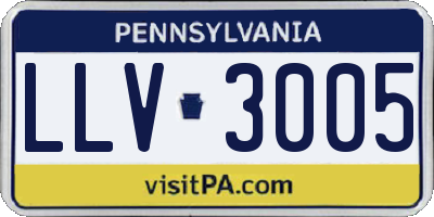 PA license plate LLV3005