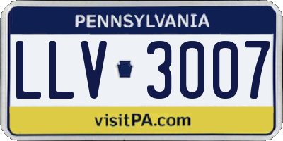 PA license plate LLV3007