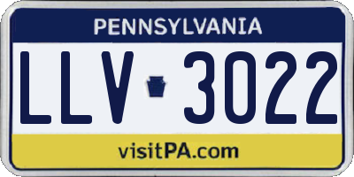 PA license plate LLV3022