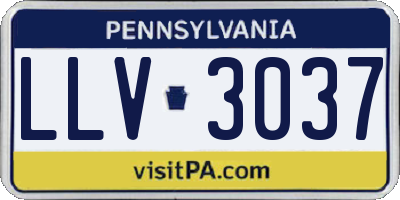PA license plate LLV3037