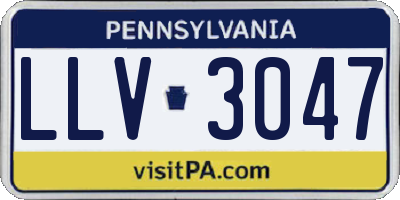 PA license plate LLV3047
