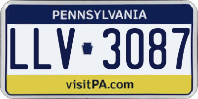 PA license plate LLV3087
