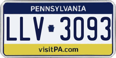 PA license plate LLV3093