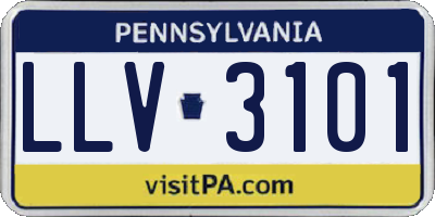 PA license plate LLV3101