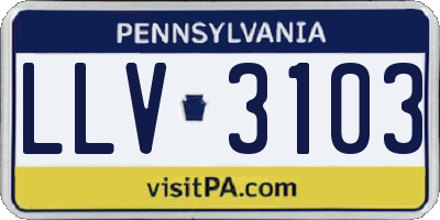 PA license plate LLV3103